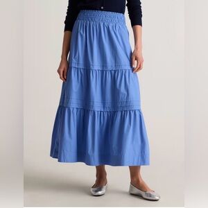 NWOT Quince 100% Organic Cotton Poplin Tiered Maxi Skirt
